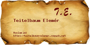 Teitelbaum Elemér névjegykártya