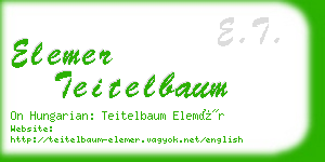 elemer teitelbaum business card